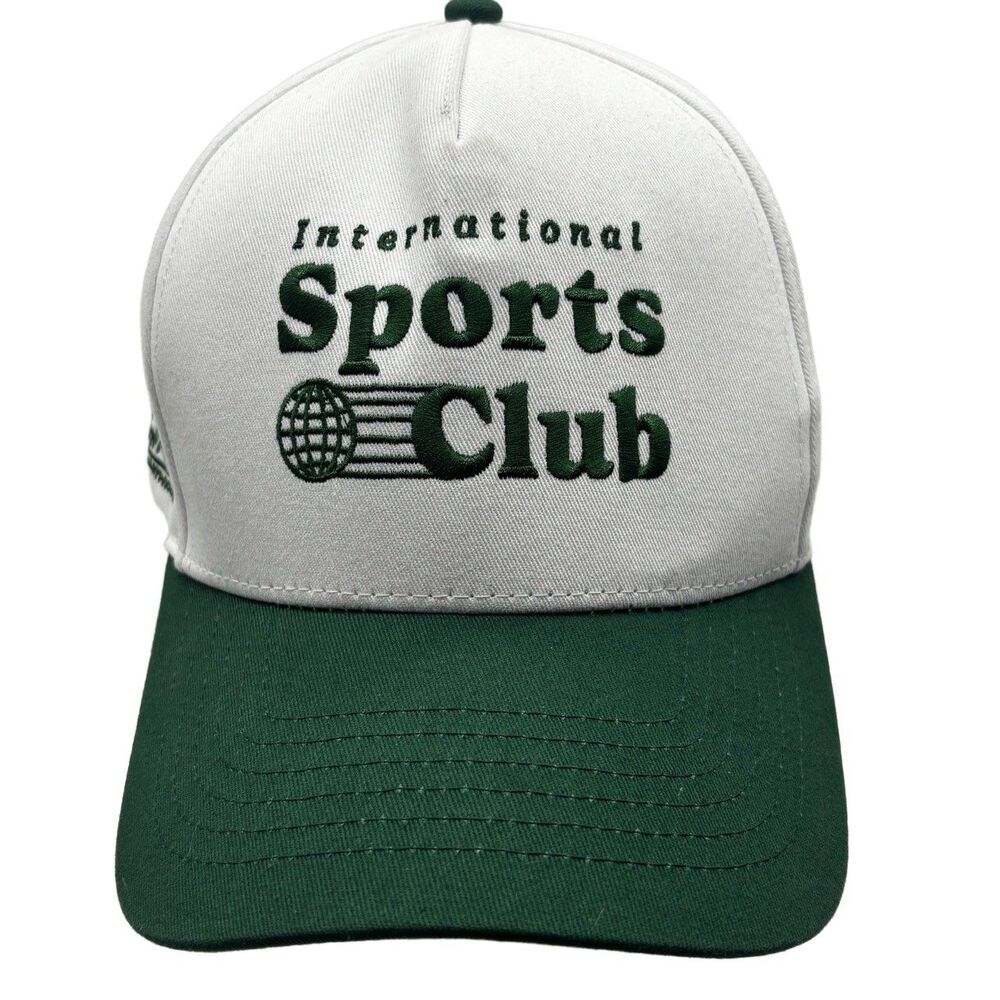 Vintage Style Junk Food Clothing International Sports Club Cap White Green
